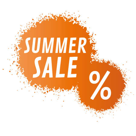 Summer Sale Banner - orange spotted graffiti labelのイラスト素材