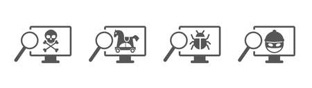 Banner cyber security and breaking data web icon applicationのイラスト素材