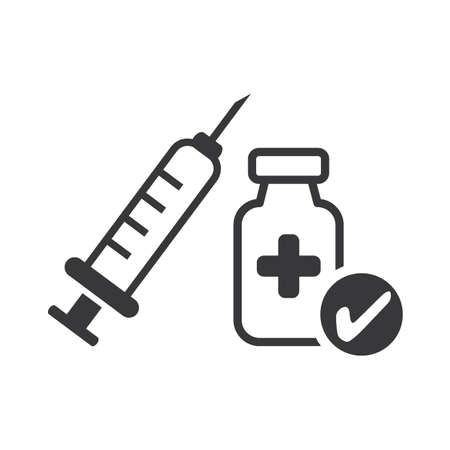 Vaccination sign - healthcare, prevention and immunize icon isolated vector illustration conceptのイラスト素材