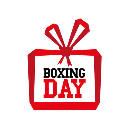 Banner Boxing day - graphic for print web and advertising - vector illustration on white backgraundのイラスト素材