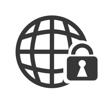 Internet security concept. Web icon with padlock. Digital data protection vector icon symbolのイラスト素材