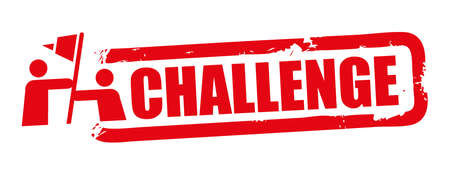 Challenge - red grunge rubber stamp on white background. Vector illustrationのイラスト素材