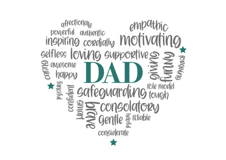 Father's Day Typographical Vintage greeting card with inspiring text on white backgroundのイラスト素材