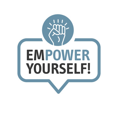 speech bubble empower yourself - Vector Illustration on white backgroundのイラスト素材