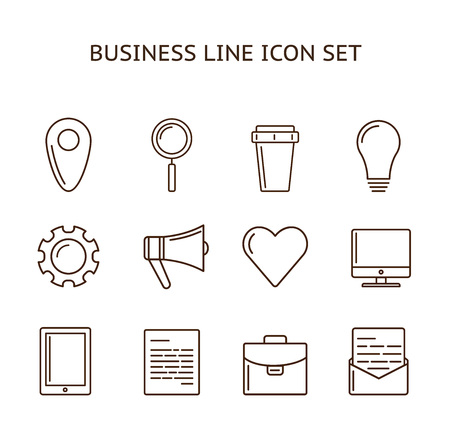 Trendy line business icon setのイラスト素材