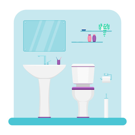 Restroom interior design. Vector illustration.のイラスト素材
