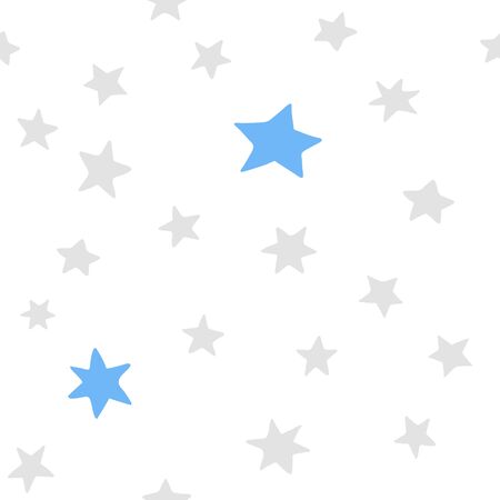 Grey and blue stars seamless pattern vector illustration for gift wrapping paperのイラスト素材