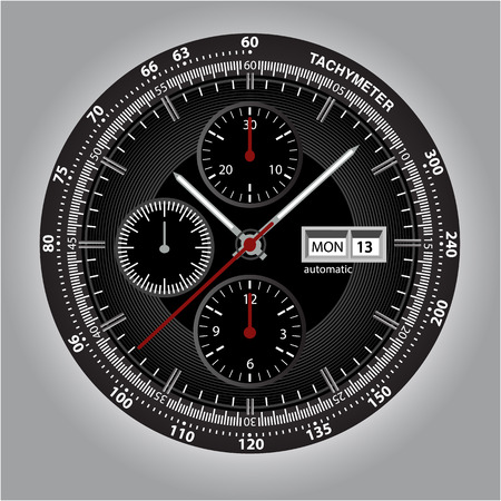 Wrist watch watchface with chronograph and tachymeterのイラスト素材