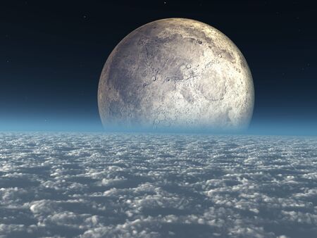 Moon above Heavenly Clouds