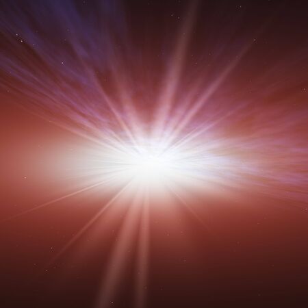 A bright flash on a surreal dark horizon.
