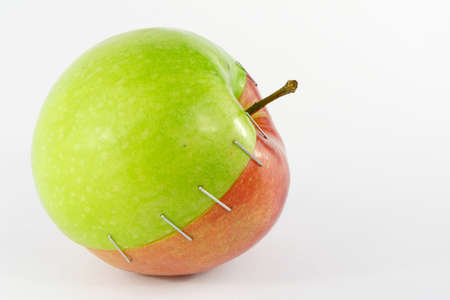 Two halves of an appleの写真素材