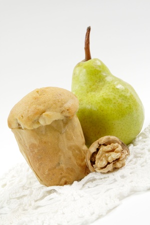walnut and pear muffinの写真素材