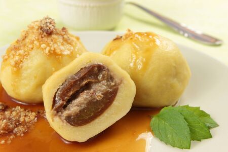 plum dumplings - close-upの写真素材