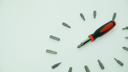 screw driver set on white background, set of screw driver for do it yourselfの写真素材