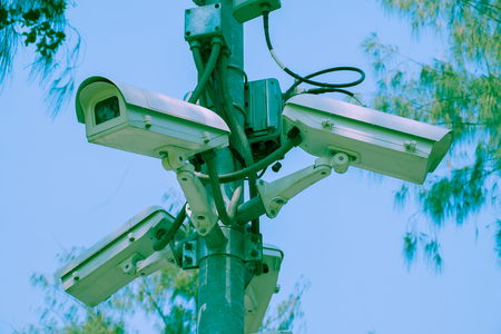 CCTV cameras installed at the intersection for record events