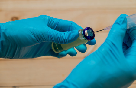 Preparing the injection from ampulse