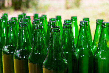 Glass bottles background and textured, The bottles of beer, abstract of unconsciousの写真素材