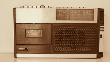 Vintage of Radio on white background, Antique of Transistor radio の写真素材
