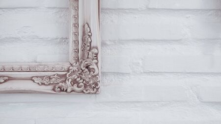 Picture frame on white background textureの写真素材