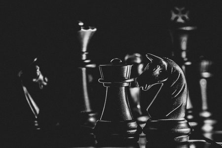 Golden chess board game. Strategy ideas concept business futuristic graphic icon.