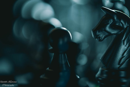 Golden chess board game. Strategy ideas concept business futuristic graphic icon.の写真素材