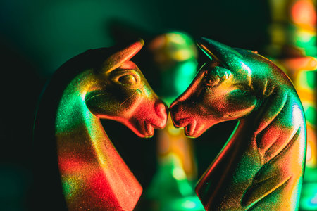 Golden chess board game. Strategy ideas concept business futuristic graphic icon.の写真素材