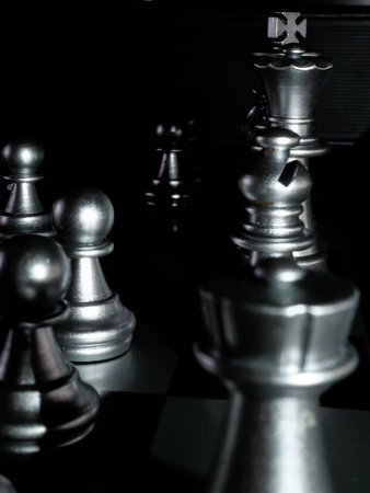 Golden chess board game. Strategy ideas concept business futuristic graphic icon.の写真素材