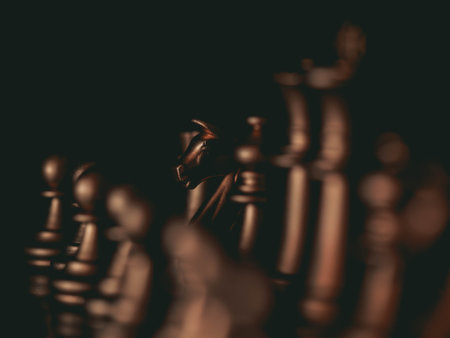 Golden chess board game. Strategy ideas concept business futuristic graphic icon.の写真素材