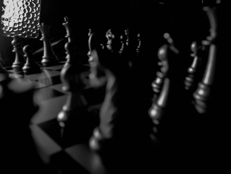 chess board game. Strategy ideas concept business futuristic graphic icon.の写真素材