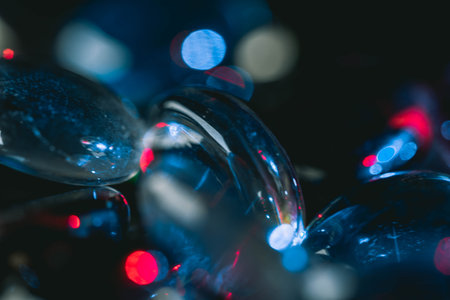 Colorful glass stones in colorful light