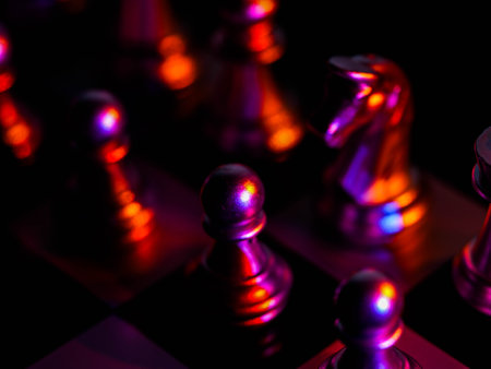 Chess board game. Strategy ideas concept business futuristic graphic icon.の写真素材
