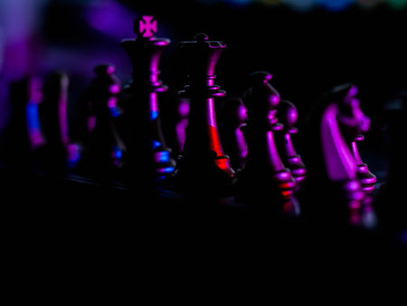 Chess board game. Strategy ideas concept business futuristic graphic icon.の写真素材