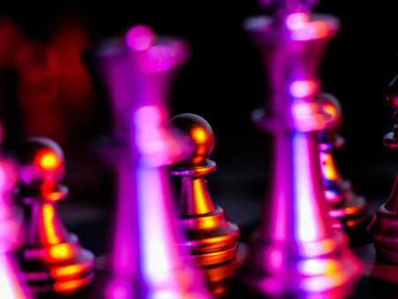 Chess board game. Strategy ideas concept business futuristic graphic icon.の写真素材