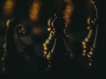 Chess board game. Strategy ideas concept business futuristic graphic icon.の写真素材