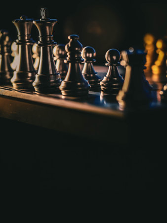 Chess board game. Strategy ideas concept business futuristic graphic icon.