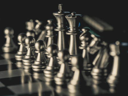 Chess board game. Strategy ideas concept business futuristic graphic icon.の写真素材