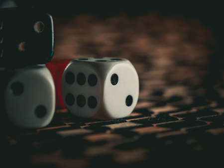 Gambling dices on vintage background