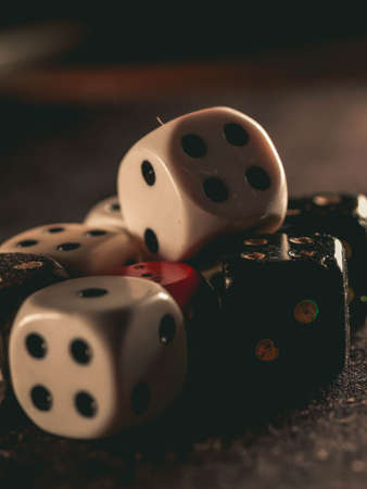 Gambling dices on vintage backgroundの写真素材