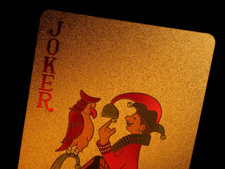 Golden Poker Blackjack playing cardsの写真素材