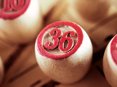 Cards and kegs for Russian lotto bingo gameの写真素材