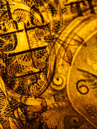 Macro photograph of a one dollar bill. George Washington portrait on the one dollar bill closeup macro.の写真素材