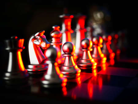 Golden chess board game. Strategy ideas concept business futuristic graphic icon.の写真素材