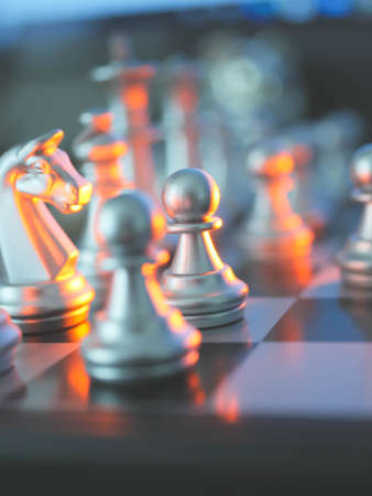 Golden chess board game. Strategy ideas concept business futuristic graphic icon.