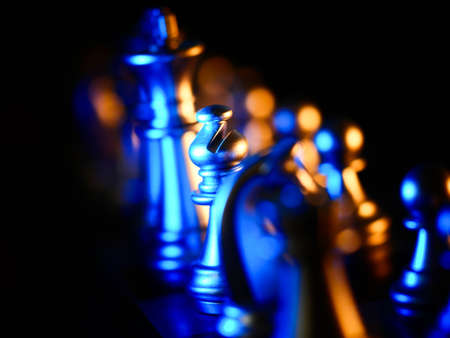 Golden chess board game. Strategy ideas concept business futuristic graphic icon.の写真素材