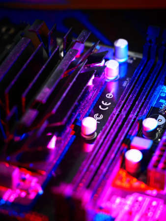 AI. Circuit board. Technology background. Central Computer Processors CPU concept. Motherboard...