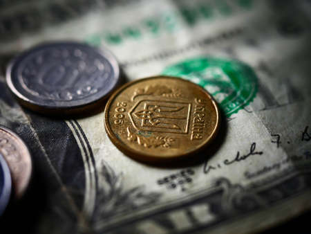 Many coins from all over the world. old coins, old money.の写真素材