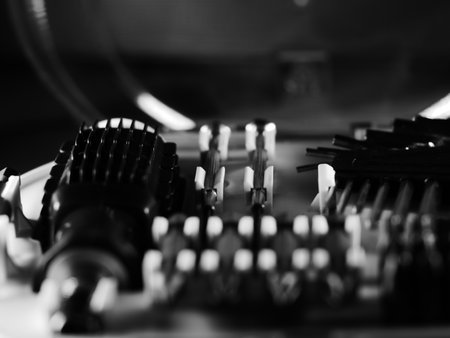 Display of tools shop marketing for home and auto repair. Selective focus. Macro.の写真素材