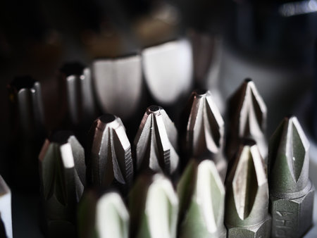 Display of tools shop marketing for home and auto repair. Selective focus. Macro.の写真素材