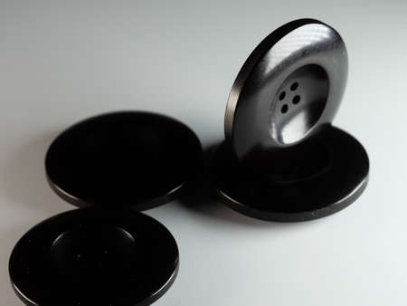 Collection of assorted spare clothes buttons. Macro. DOFの写真素材