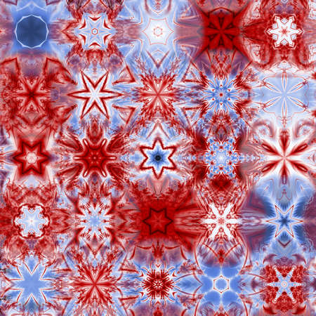 Seamless pattern with multicolored snowflakes. Design for Christmas and New Year greeting cards,...
